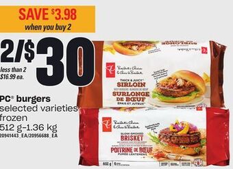 Loblaws Pc® burgers 512 g-1.36 kg offer