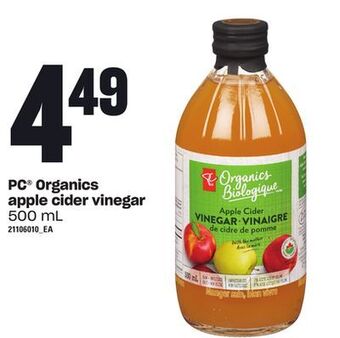 Loblaws Pc® organics apple cider vinegar, 500 ml offer