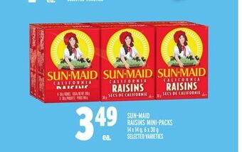 Metro Sun-maid raisins mini-packs offer
