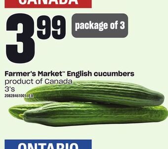Loblaws Farmer's market™ english cucumbers, 3's offer