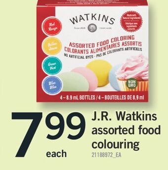 Fortinos J. r. watkins assorted food colouring offer