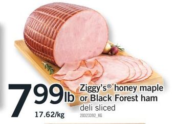 Fortinos Ziggy's® honey maple or black forest ham offer