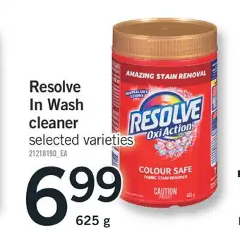 Fortinos Resolve in wash cleaner, 625 g offer
