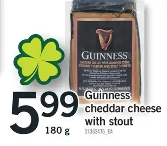 Fortinos Guinness cheddar cheese with stout, 180 g offer