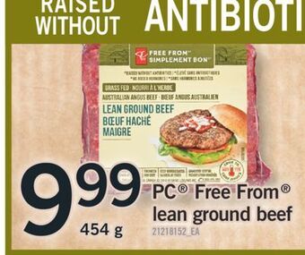 Fortinos Pc® free from® lean ground beef, 454 g offer