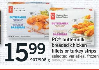 Fortinos Pc® breaded chicken fillets or turkey strips, 907/908 g offer