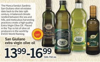 Fortinos San giuliano extra virgin olive oil, 500-750 ml offer