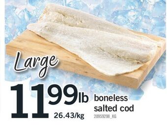 Fortinos Boneless salted cod offer