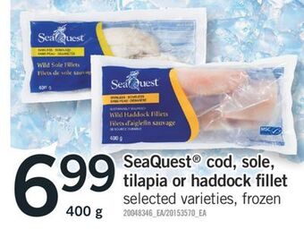 Fortinos Seaquest® cod, sole, tilapia or haddock fillet, 400 g offer
