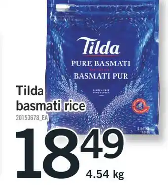 Fortinos Tilda basmati rice, 4.54 kg offer