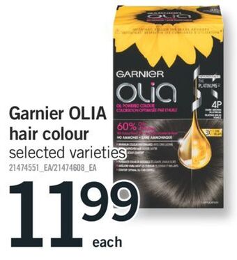 Fortinos Garnier olia hair colour offer