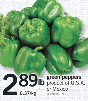 Fortinos Green peppers offer