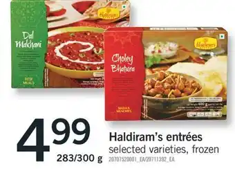 Fortinos Haldiram's entrées, 283/300 g offer