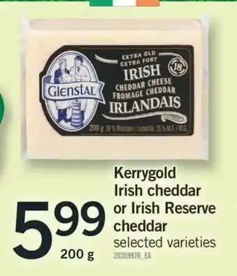 Fortinos Kerrygold irish cheddar or irish reserve cheddar, 200 g offer