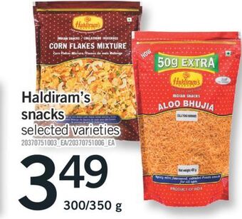 Fortinos Haldiram's snacks, 300/350 g offer