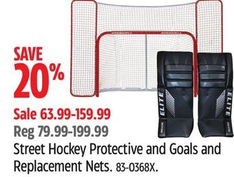 Canadian Tire Street hockey protective and goals and replacement nets offer