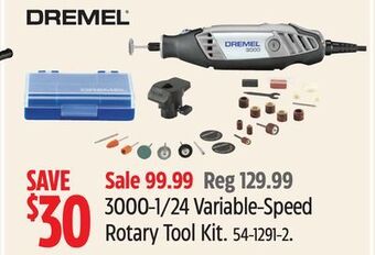 Canadian Tire Dremel 3000-1/24 variable-speed rotary tool kit offer