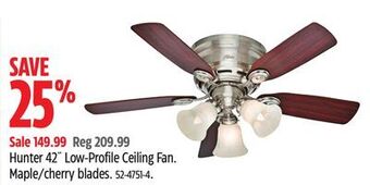 Canadian Tire Hunter 42" low-profile ceiling fan offer