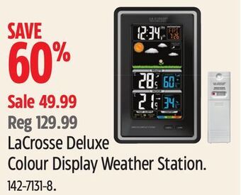 Canadian Tire Lacrosse deluxe colour display weather station offer