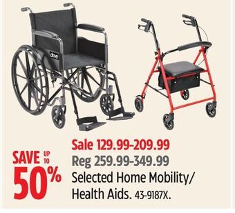 Canadian Tire Selected home mobility/ health aids offer
