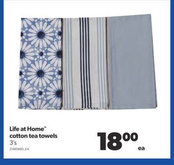 Real Canadian Superstore Life at home™ cotton tea towels, 3's offer