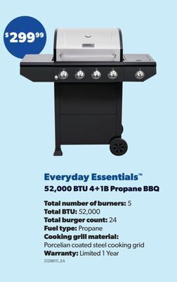 Real Canadian Superstore Everyday essentials™ 52,000 btu 4+1b propane bbq offer