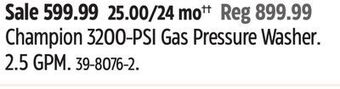 Canadian Tire Champion 3200-psi gas pressure washer offer