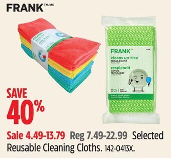 Canadian Tire Frank selected reusable cleaning cloths offer