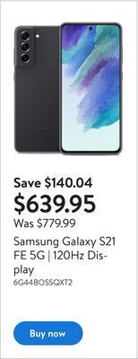 Walmart Samsung galaxy s21 fe 5g | 120hz display offer
