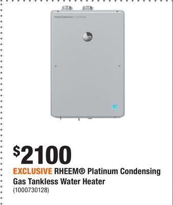 Home Depot Exclusive rheem® platinum condensing gas tankless water heater offer