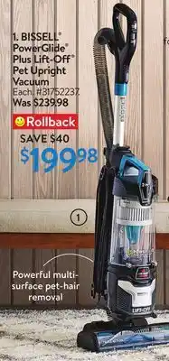 Walmart Bissell® powerglide® plus lift-off® pet upright vacuum offer