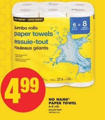 No Frills No name® paper towel, 6=8 rolls offer