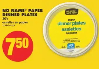 No Frills No name® paper dinner plates, 40's offer