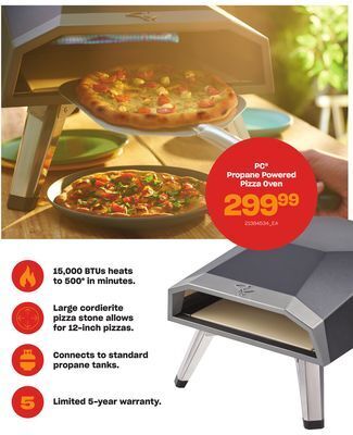 Loblaws Pc® propane powered pizza oven offer