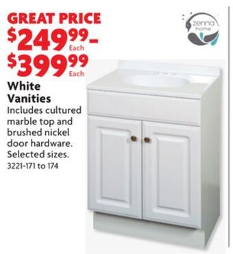 Home Hardware White vanities offer