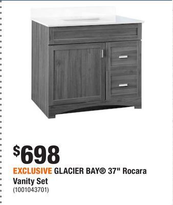 Home Depot Exclusive glacier bay® 37" rocara vanity set offer