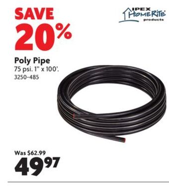 Home Hardware Poly pipe offer