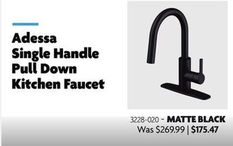 Home Hardware Adessa single handle pull down kitchen faucet offer