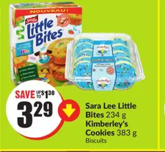Chalo FreshCo Sara lee little bites 234 g kimberley's cookies 383 g offer