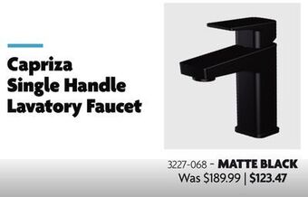 Home Hardware Capriza single handle lavatory faucet offer