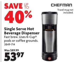 Home Hardware Single serve hot beverage dispenser offer