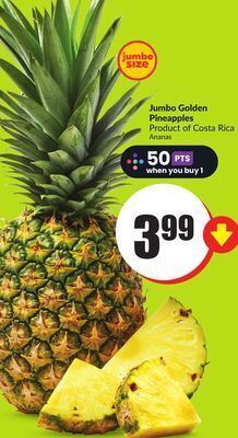 Chalo FreshCo Jumbo golden pineapples product of costa rica offer