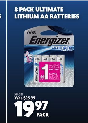Home Hardware 8 pack ultimate lithium aa batteries offer