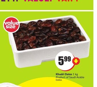 Chalo FreshCo Khudri dates 1 kg product of saudi arabia offer