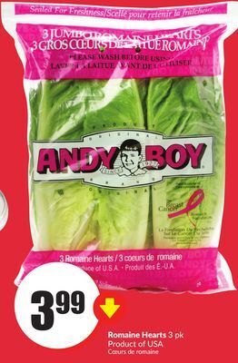 Chalo FreshCo Romaine hearts 3 pk product of usa offer