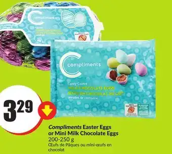 Chalo FreshCo Compliments easter eggs or mini milk chocolate eggs 200-250 g offer