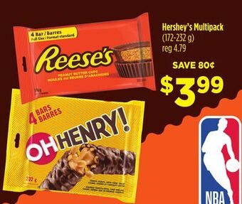 Chalo FreshCo Hershey's multipack (172-232 g) offer