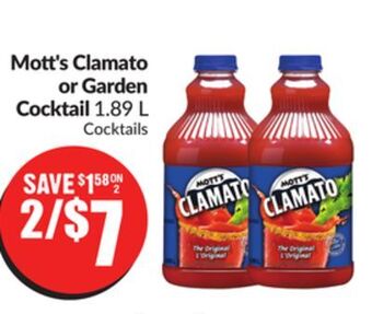 FreshCo Mott's clamato or garden cocktail 1.89 l offer