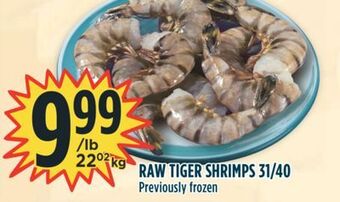 Marché Adonis Raw tiger shrimps 31/40 offer