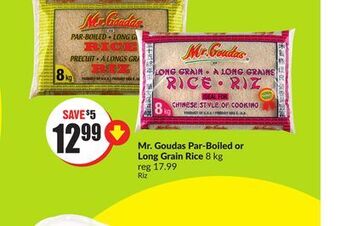 FreshCo Mr. goudas par-boiled or long grain rice 8 kg offer